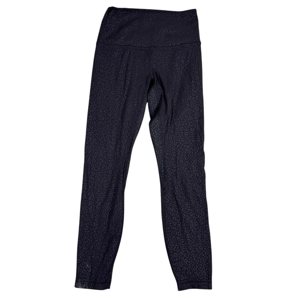 Lululemon Align High Rise Pant 23 Black Leopard Embossed Leggings Size 6